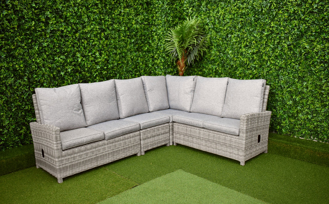 Tuscany L-Corner Reclining Firepit Speckled Grey