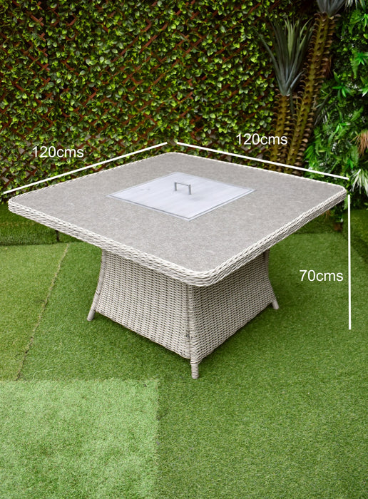Verona 120cm x 120cm Fire Pit Table