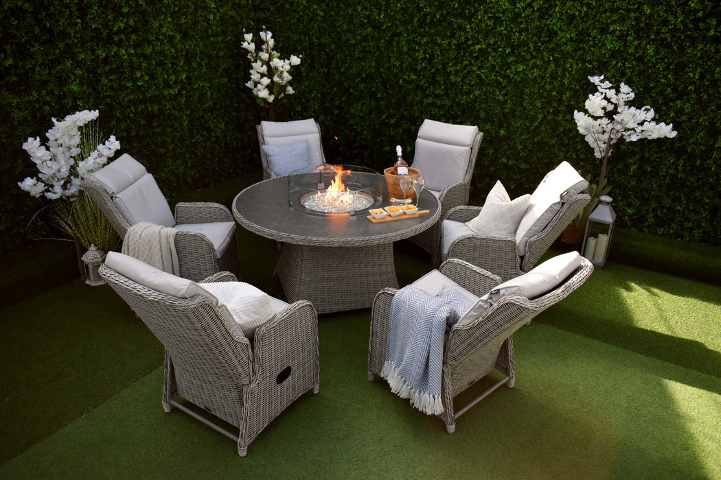 Verona Six Seater Reclining Firepit Suite