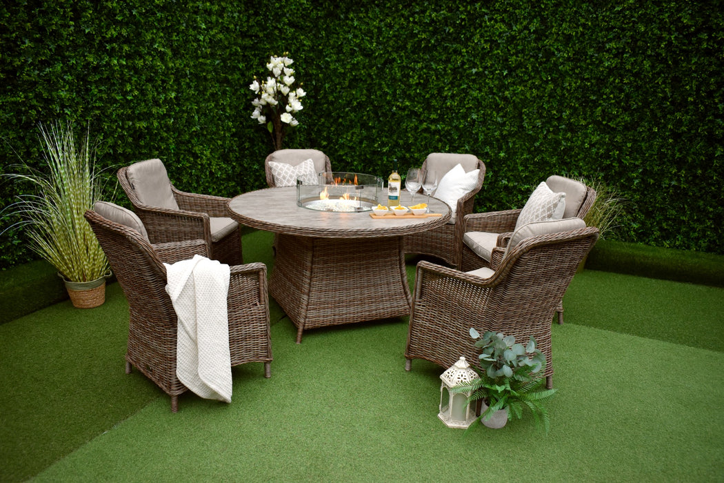 Madrid Six Seater Firepit Dining Suite