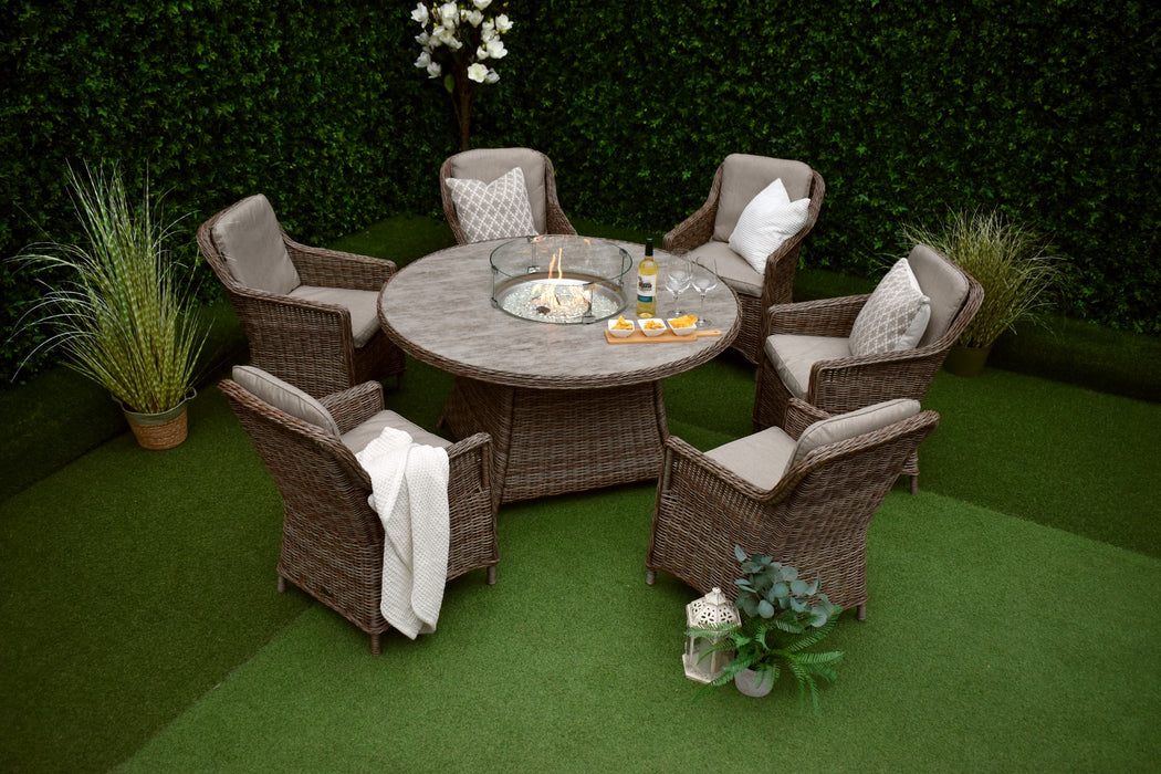 Madrid Six Seater Firepit Dining Suite