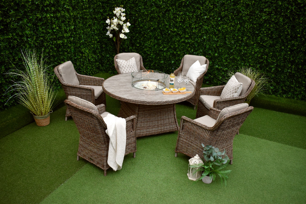 Madrid Six Seater Firepit Dining Suite
