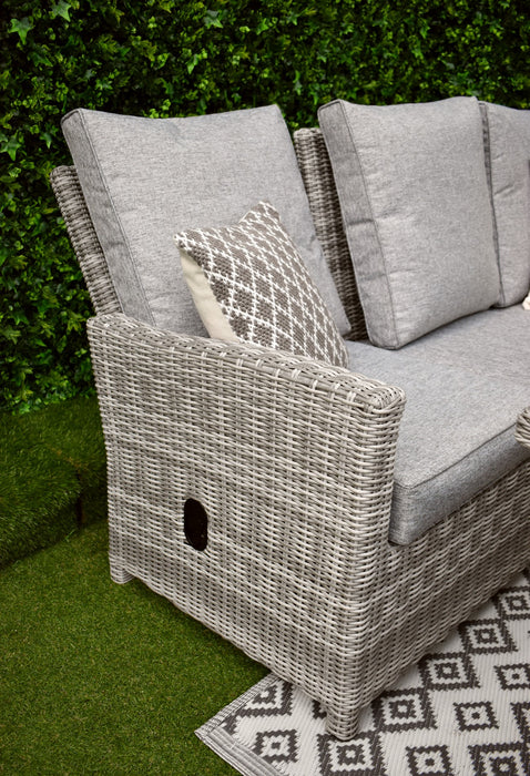 Tuscany L-Corner Reclining Firepit Speckled Grey