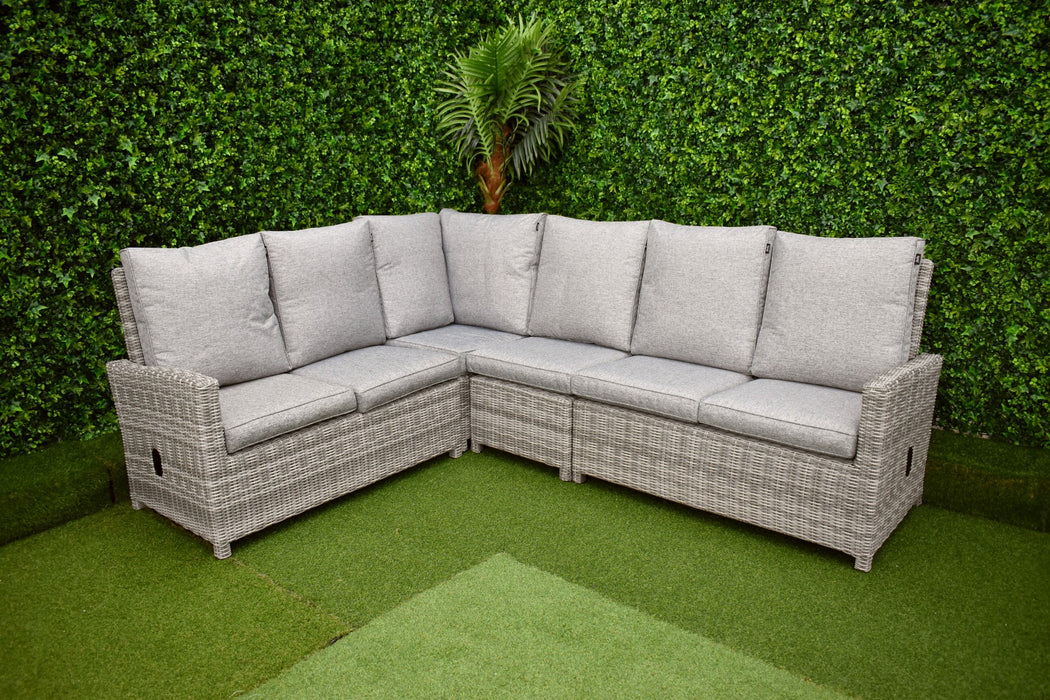 Tuscany L-Corner Reclining Firepit Speckled Grey